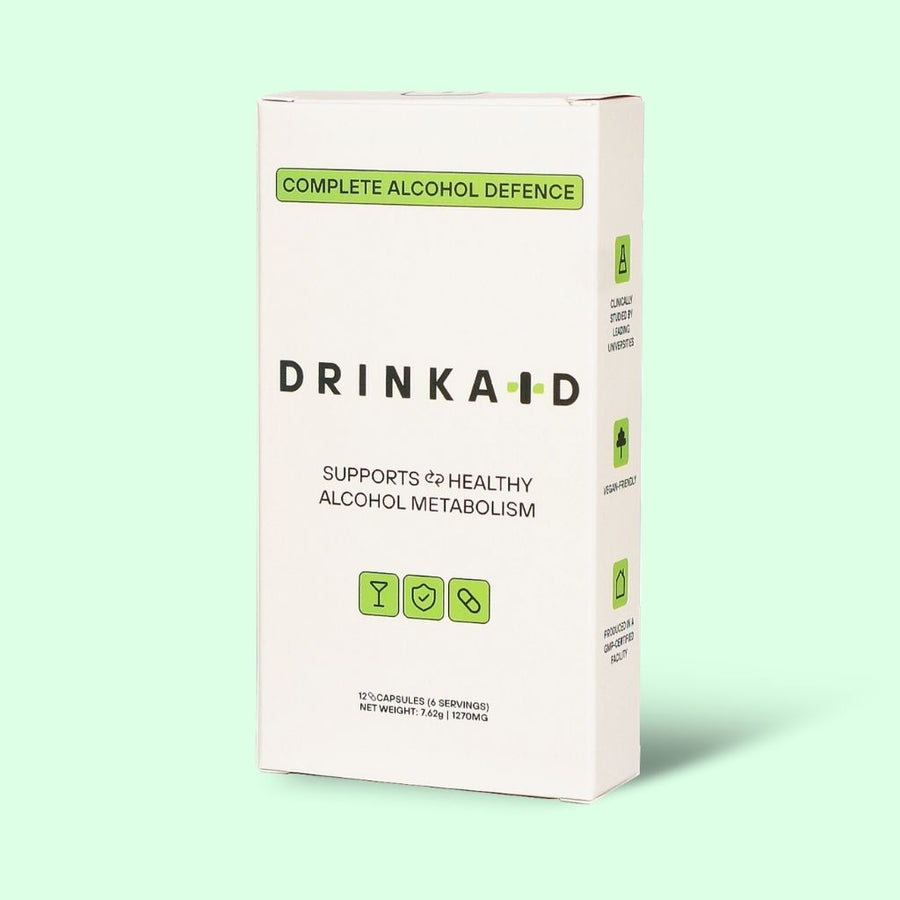Drinkaid Complete Alcohol Defence Product Packaging