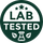 Icon featuring a beaker labeled 'Lab Tested