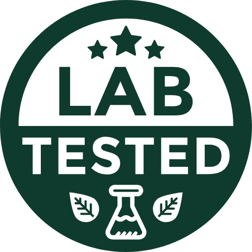 Icon featuring a beaker labeled 'Lab Tested
