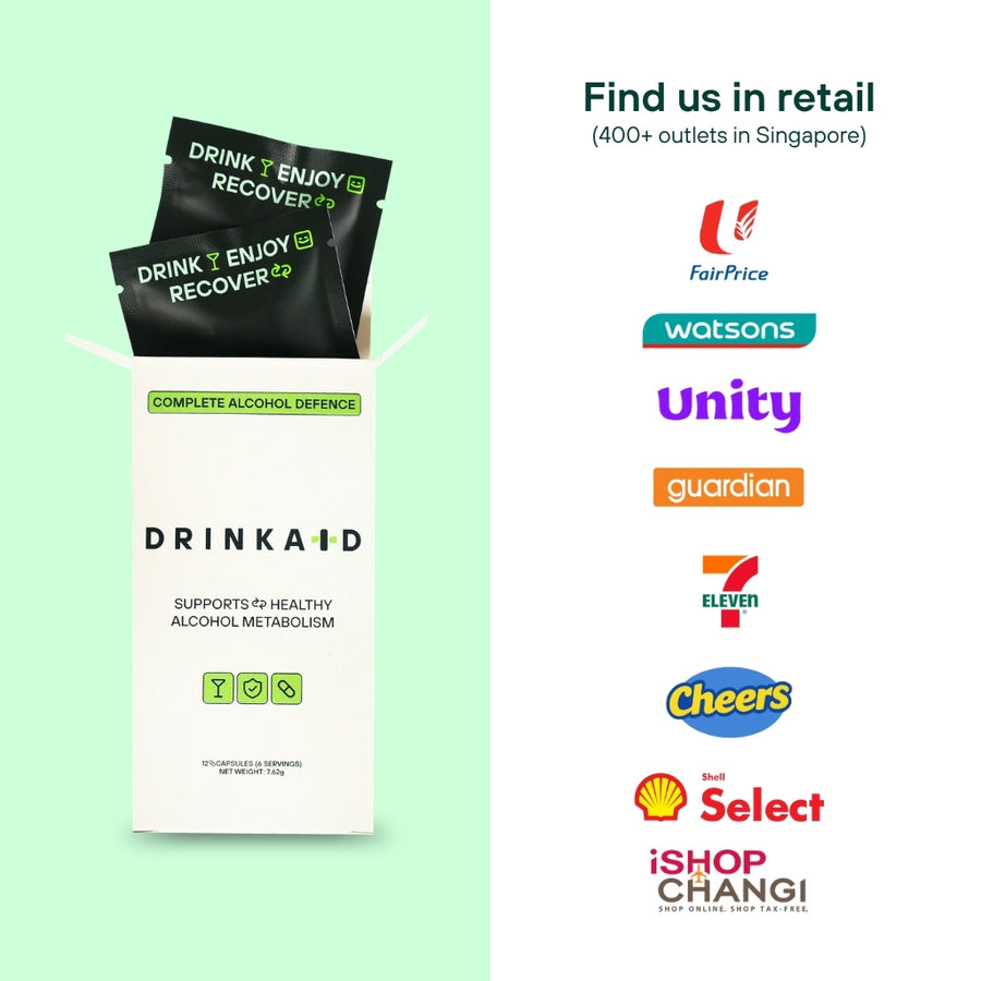 Retail stores that sell Drinkaid Complete Alcohol Defence in Singapore